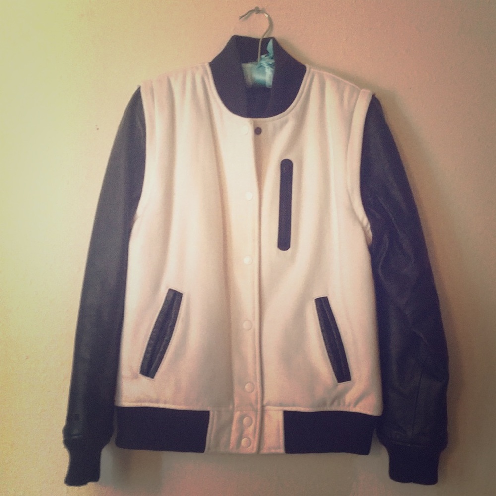 NIKE Wool & Leather Letterman Jacket